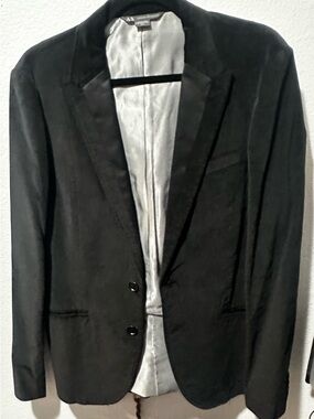 Armani Exchange Black Single-Breasted Blazer